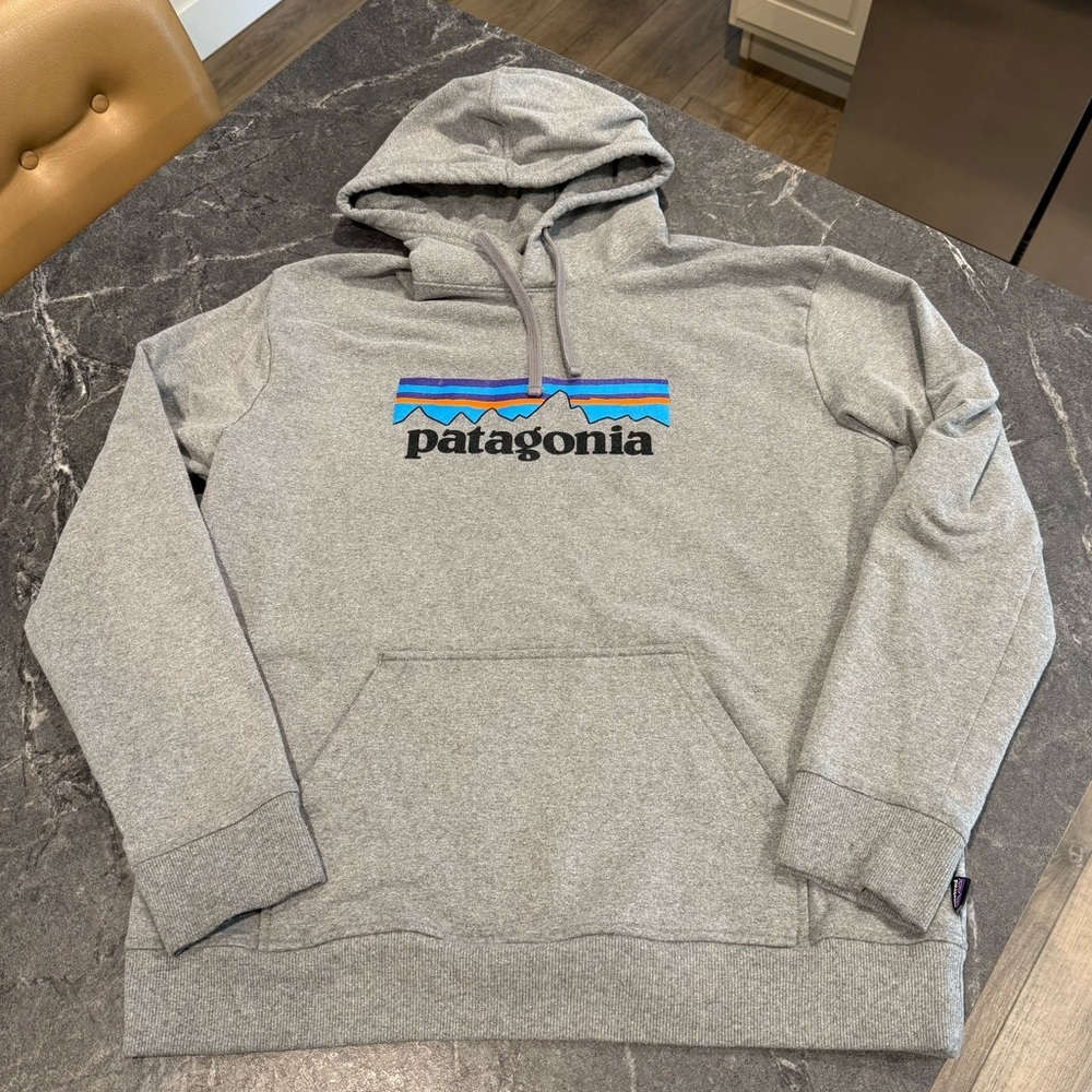 Patagonia recycled logo hoodie sweatshirt men’s true medium gray - Picture 2 of 6